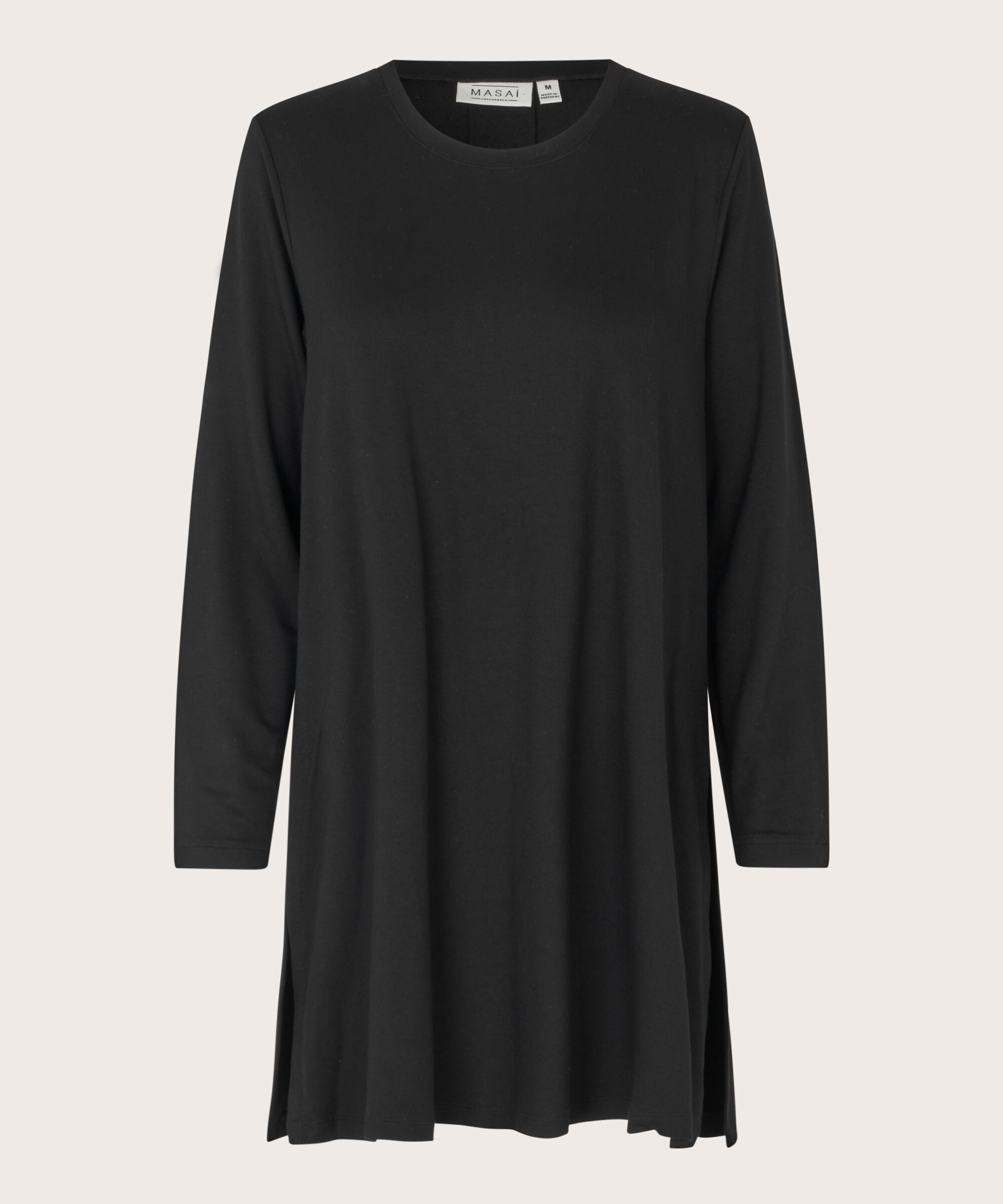 JERSEY-Tunika mit langen Ärmeln, Black