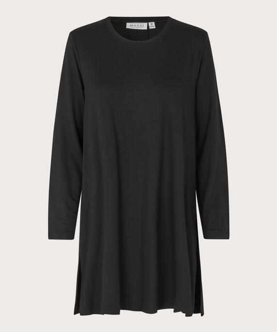 JERSEY-Tunika mit langen Ärmeln, Black