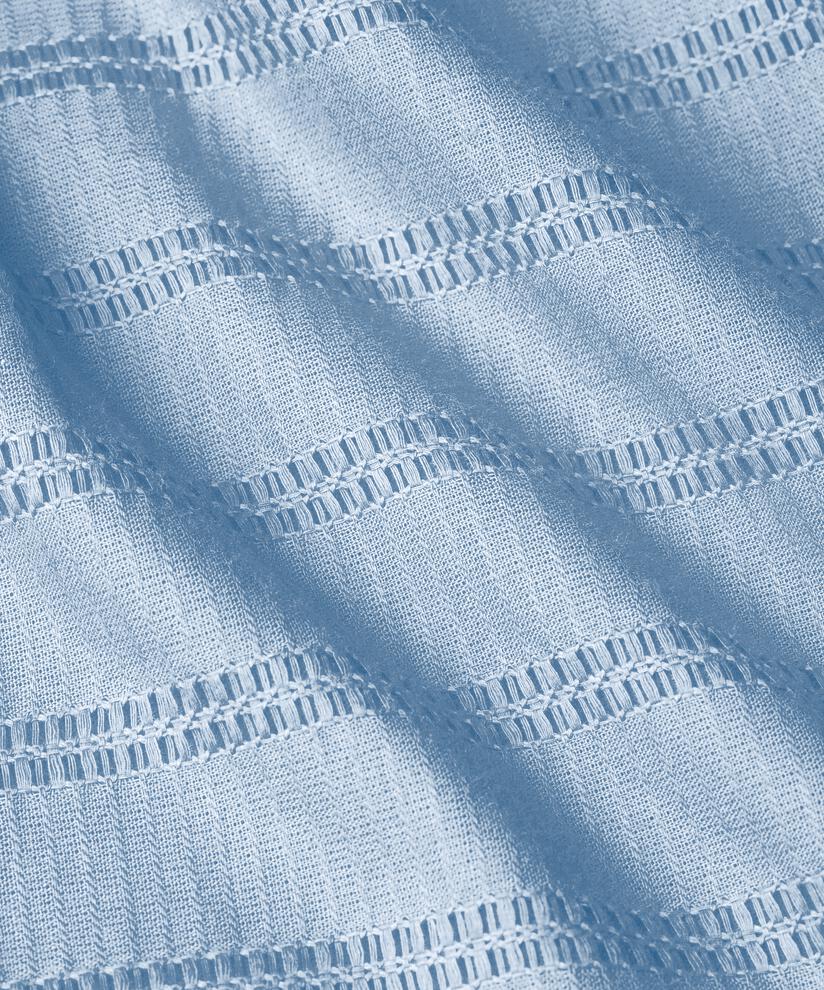 Kleid aus Baumwolle mit Lochmuster und Knopf am Hals, Cel Blue