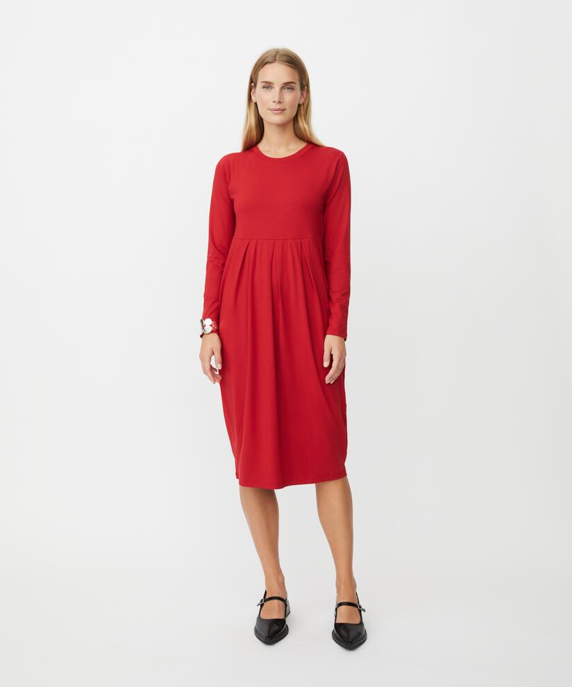 langärmliges Jersey-Tulpenkleid, Scarlet Sage