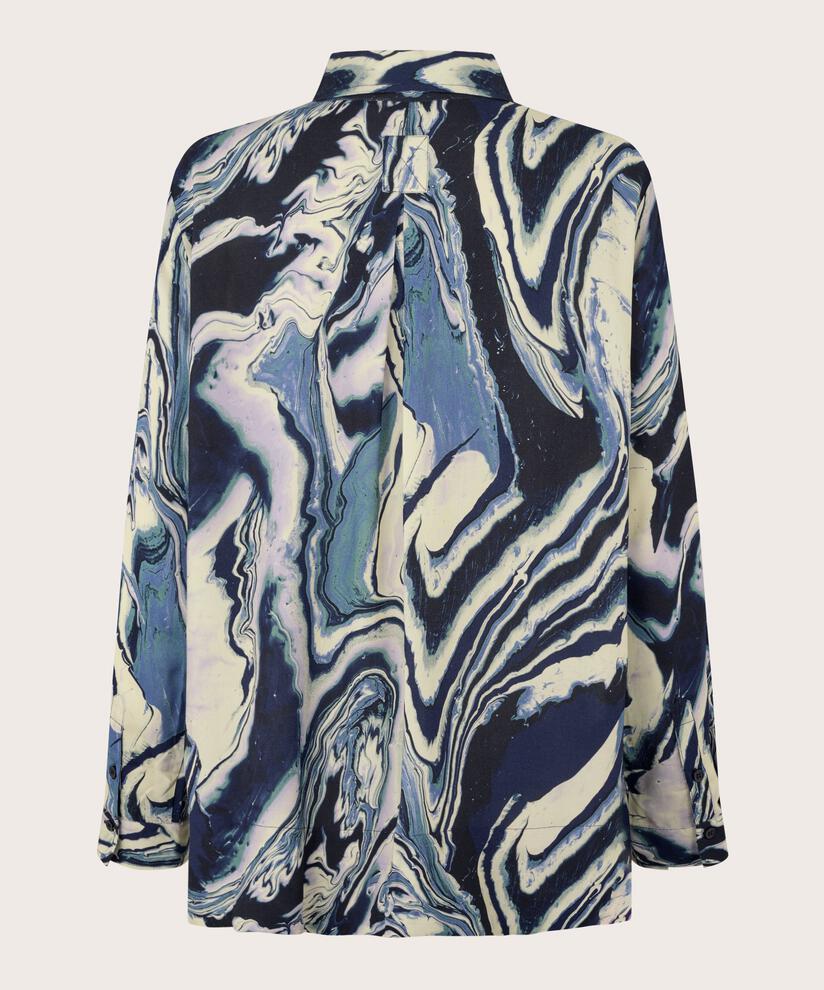 Viskose-Shirt mit langen Ärmeln und längerem Rücken, Wisteria