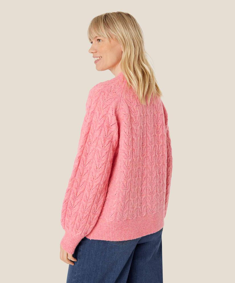 Cardigan mit Lochmuster aus Wollmischung, Confetti