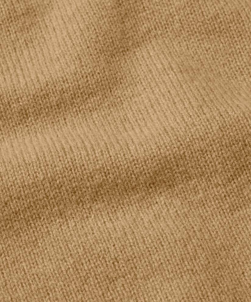 Langärmliger Wollpullover Mit Gerippten Kanten, Travertine
