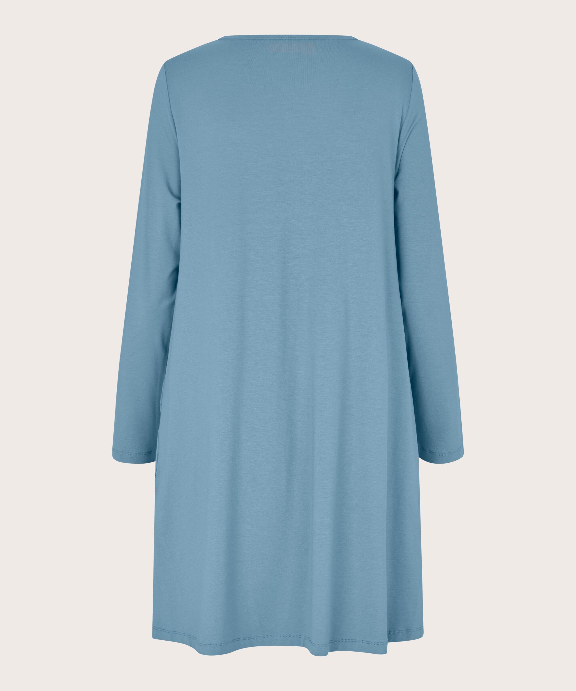 Jersey-Tunika mit Falten und Eingrifftaschen, Proven Blue
