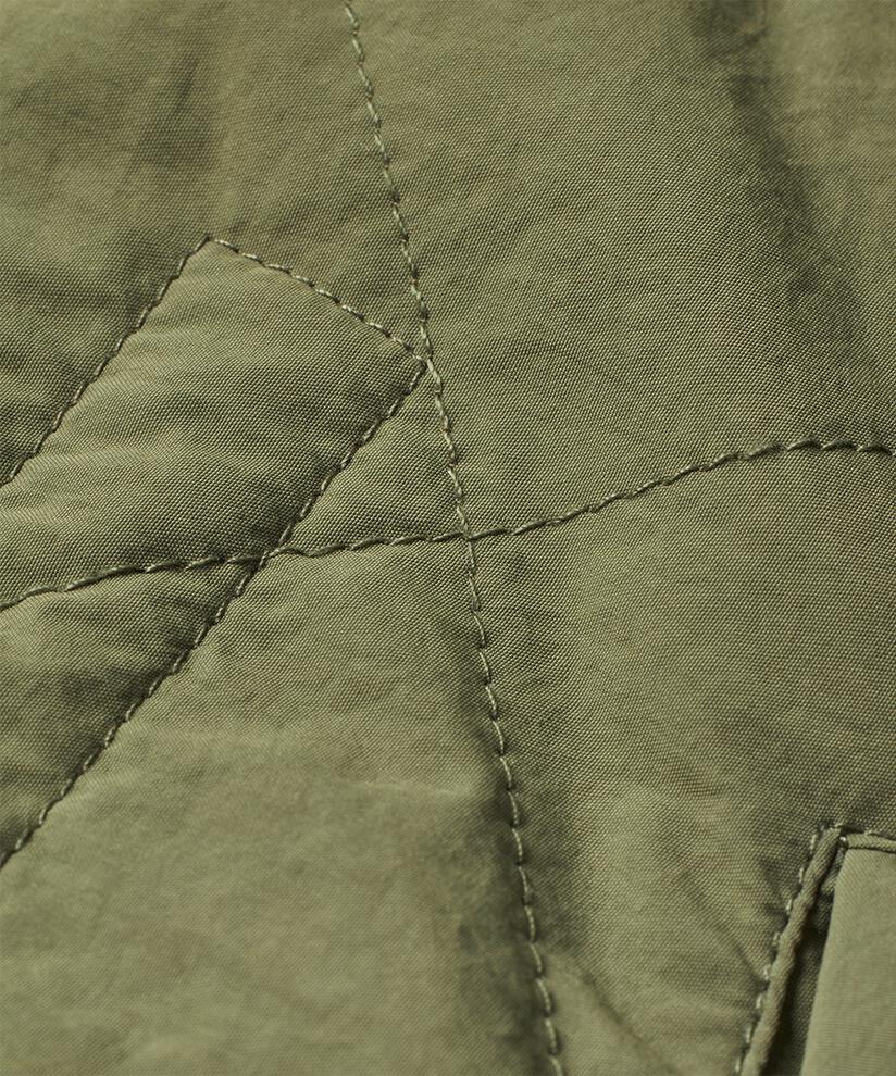 Steppjacke mit Rippdetails und Eingrifftaschen, D. Lichen Green