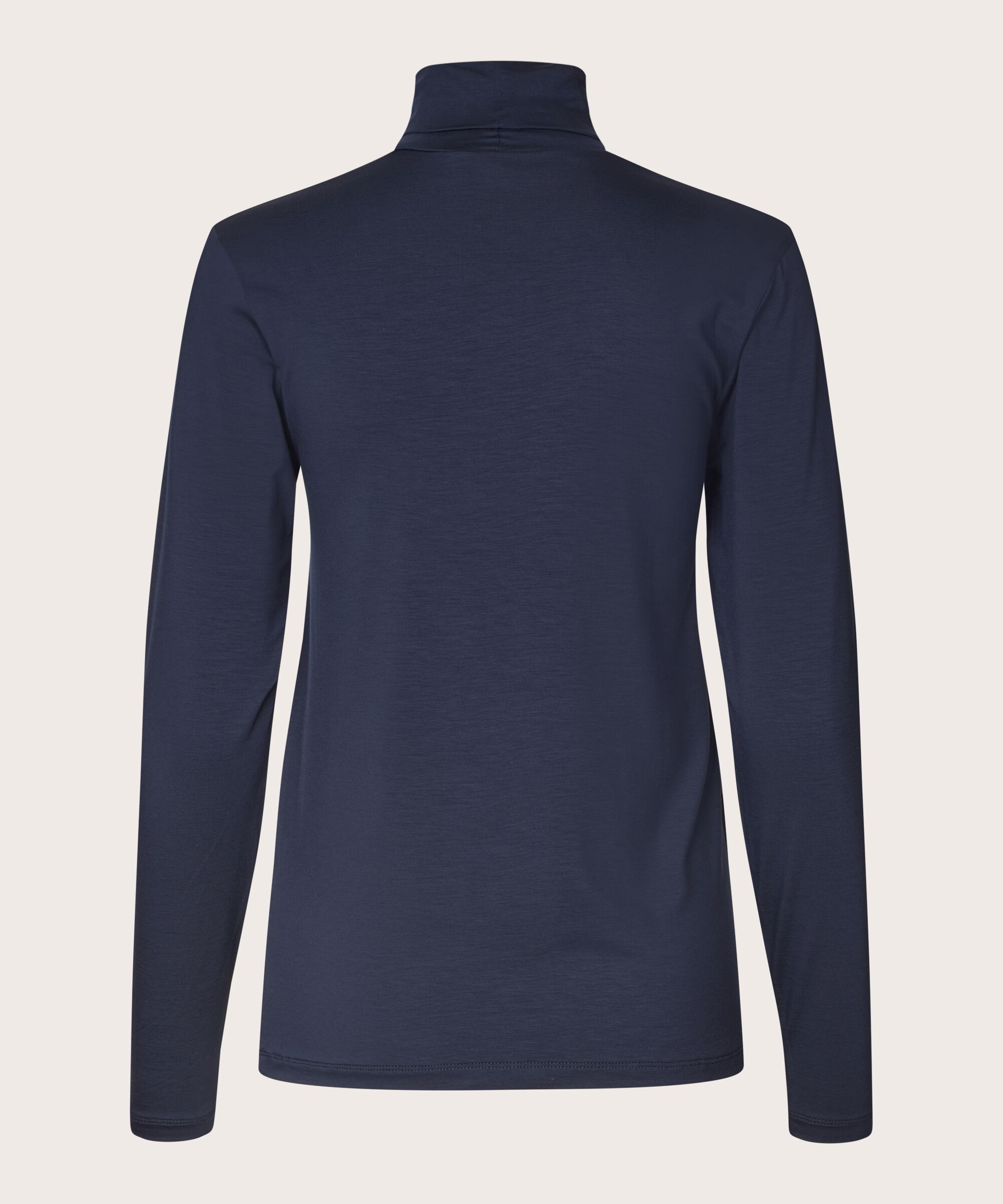 Rollkragenbluse Aus Weichem Jersey, Navy Blazer