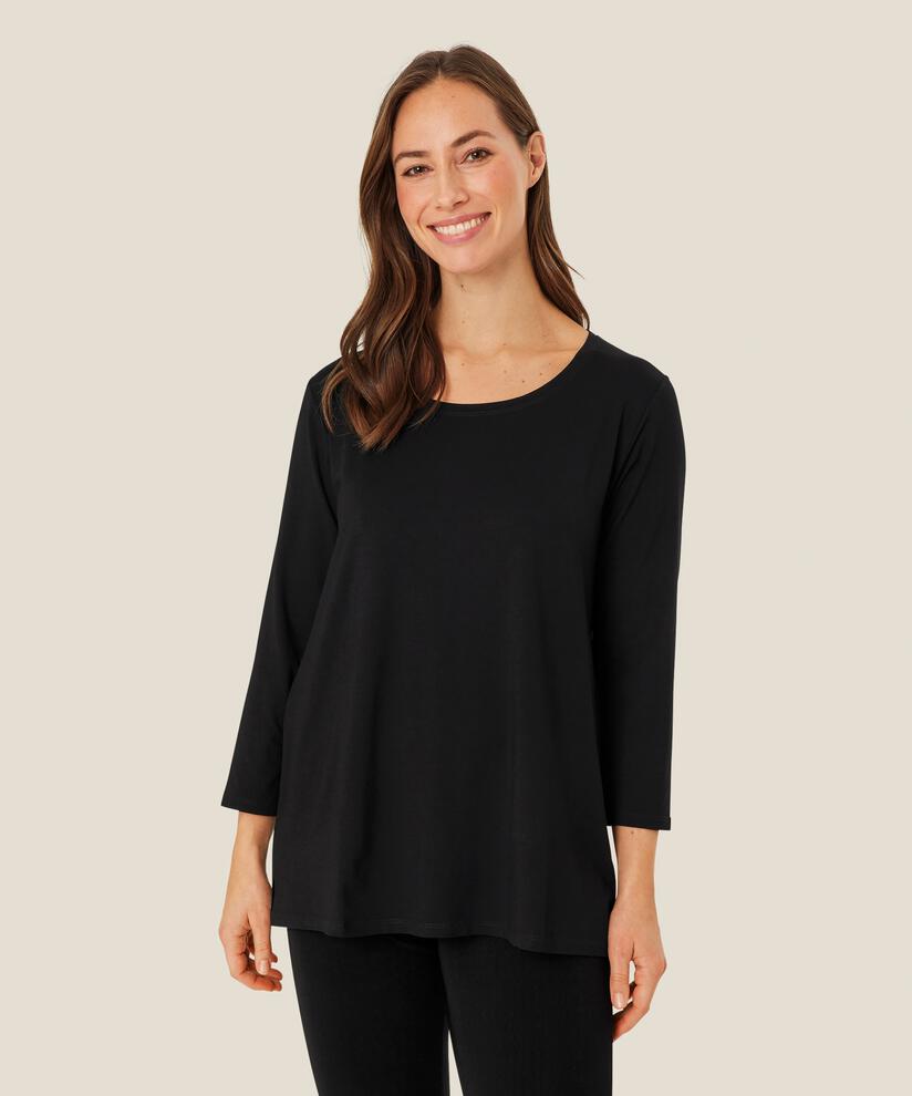 Shirt mit rundem Hals, Black