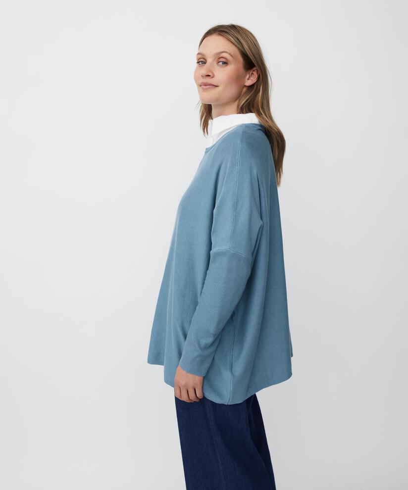 Oversize-pullover Mit Schmalen Ärmeln, Proven Blue