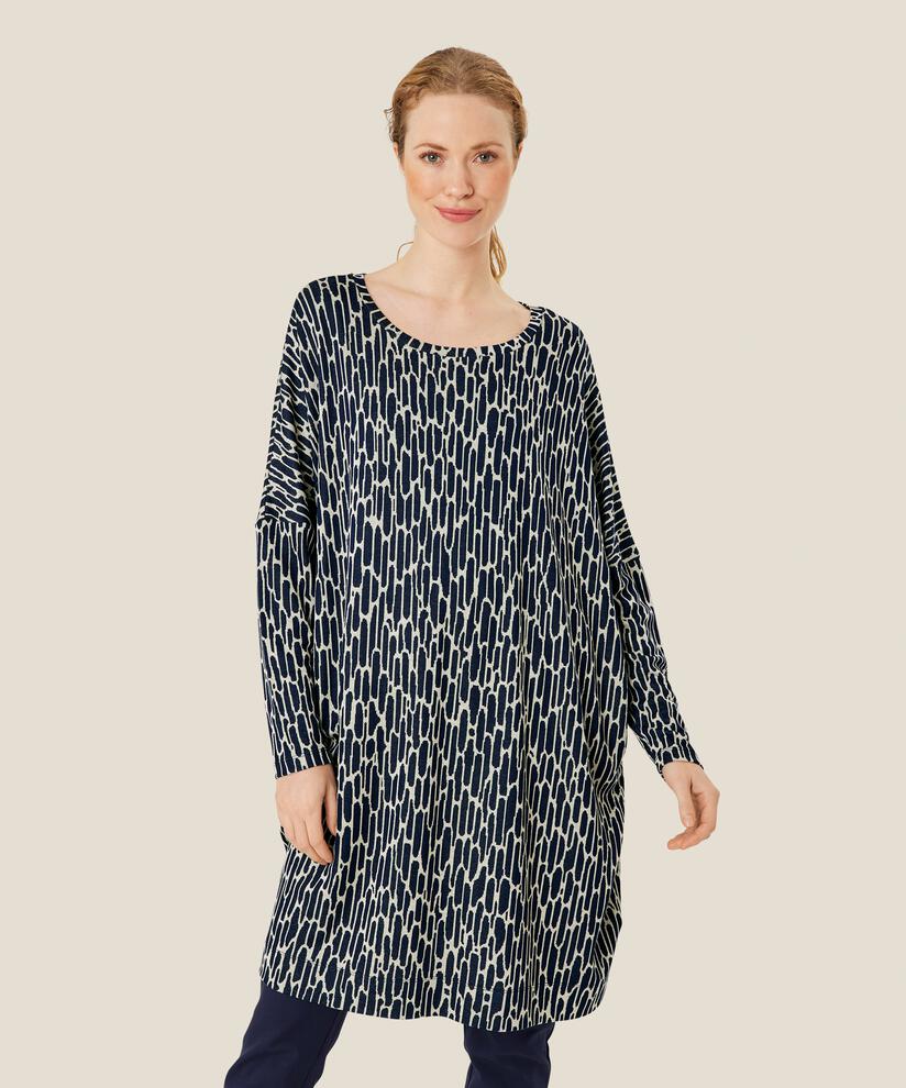 Jersey-Tunika mit langen Ärmeln, Maritime Blue