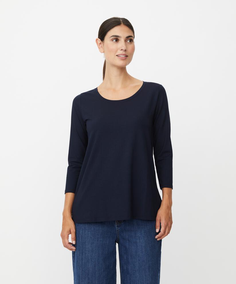 Shirt Mit Rundem Hals, Navy