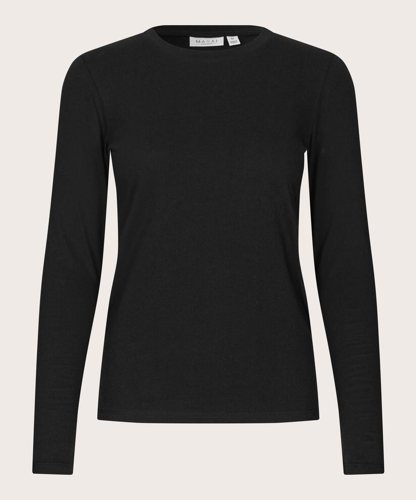taillierte Jerseybluse mit Stretch, Black