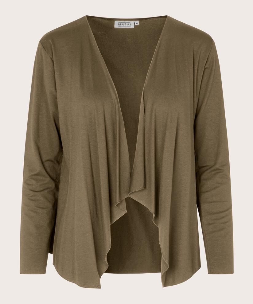 Offener Jersey-cardigan, Dusky Green