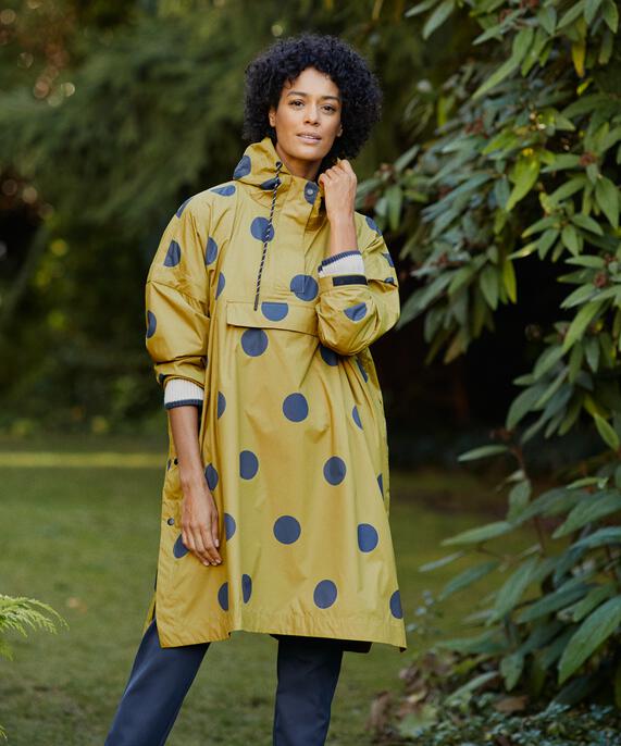 gepunkteter Regenanorak mit Kapuze, Burnish Gold