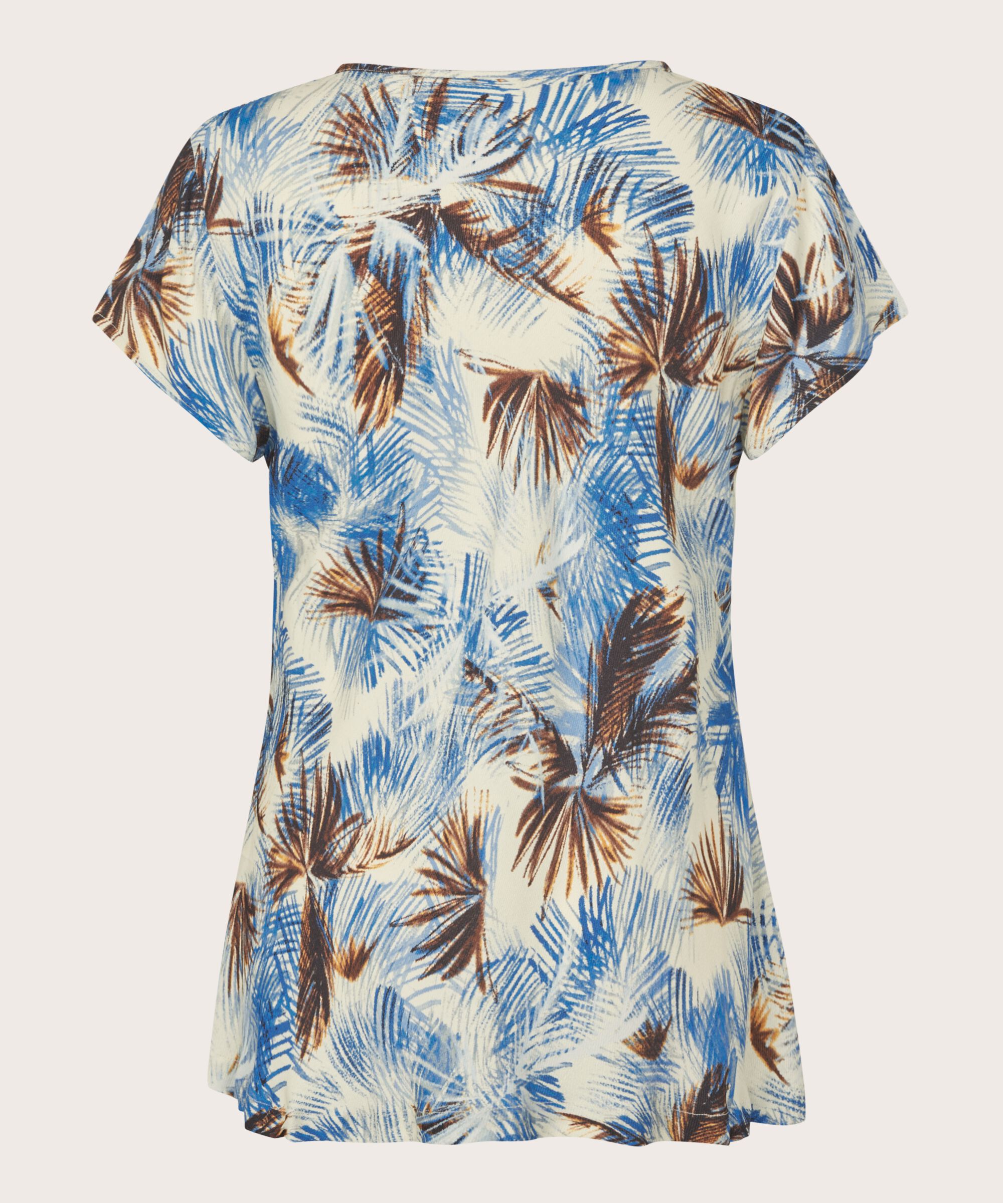 Bedrucktes Viskose-top Mit V-ausschnitt, Della Blue