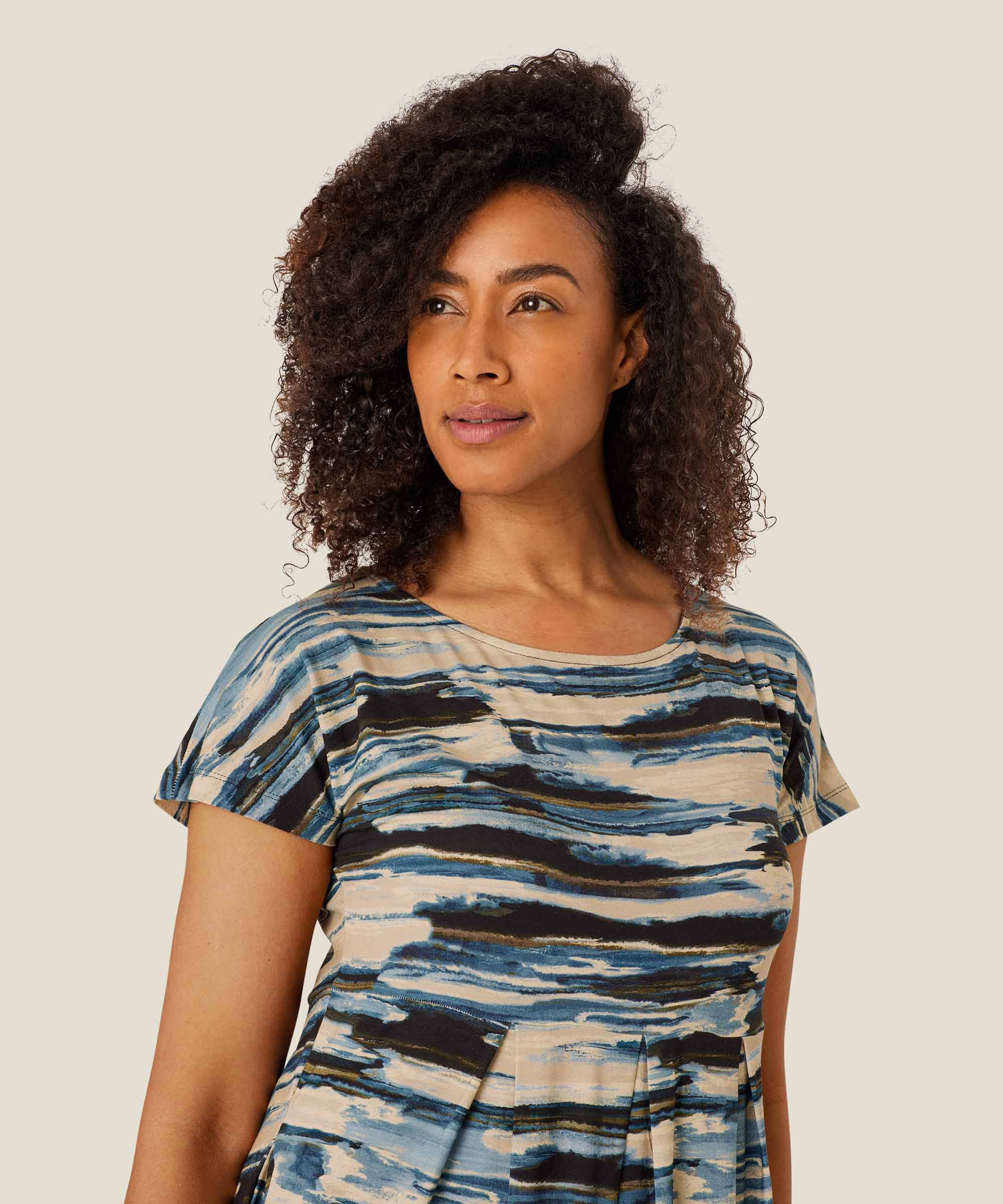 Tulpenkleid Mit Eingrifftaschen, Blue Fog