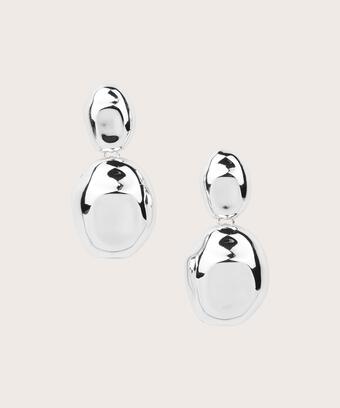 skulpturale silberfarbene Ohrringe, Silver