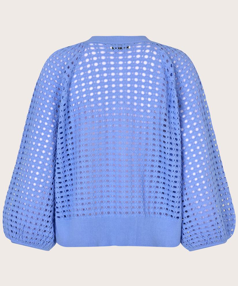 Lochmuster-Cardigan mit 3/4 Ärmeln, Della Blue
