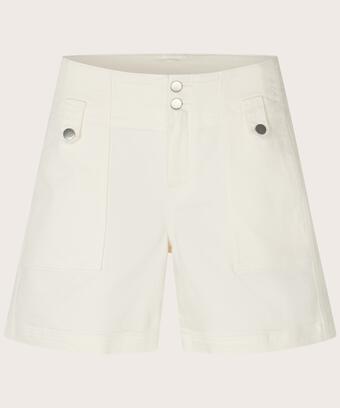 Jeansshorts mit hoher Taille und Knopfdetails, Jet Stream
