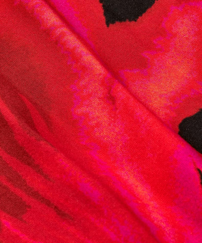 Viskosekleid mit handgemaltem Blumenmotiv, Haute Red
