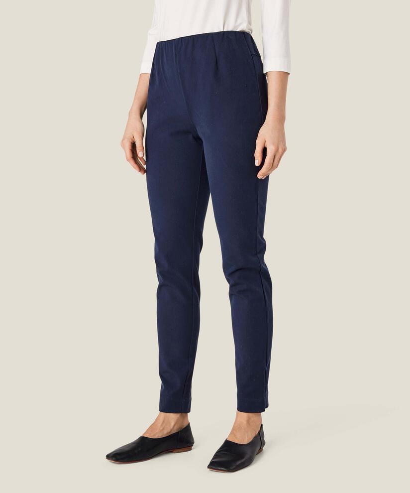 Eng anliegende Hose aus Baumwollstretch, Navy