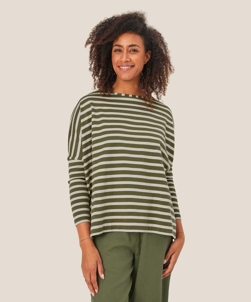 Oversize Jersey-top Mit Schmalen Ärmeln, D. Lichen Green