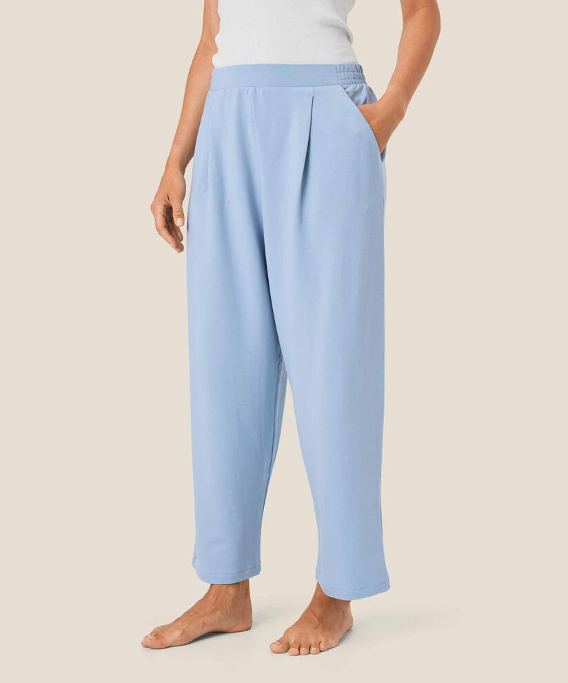 Jerseyhose mit Falten vorne, Blue Fog