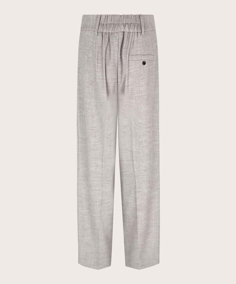 Hose mit hoher Taille und Falten vorne, L. Grey mel.