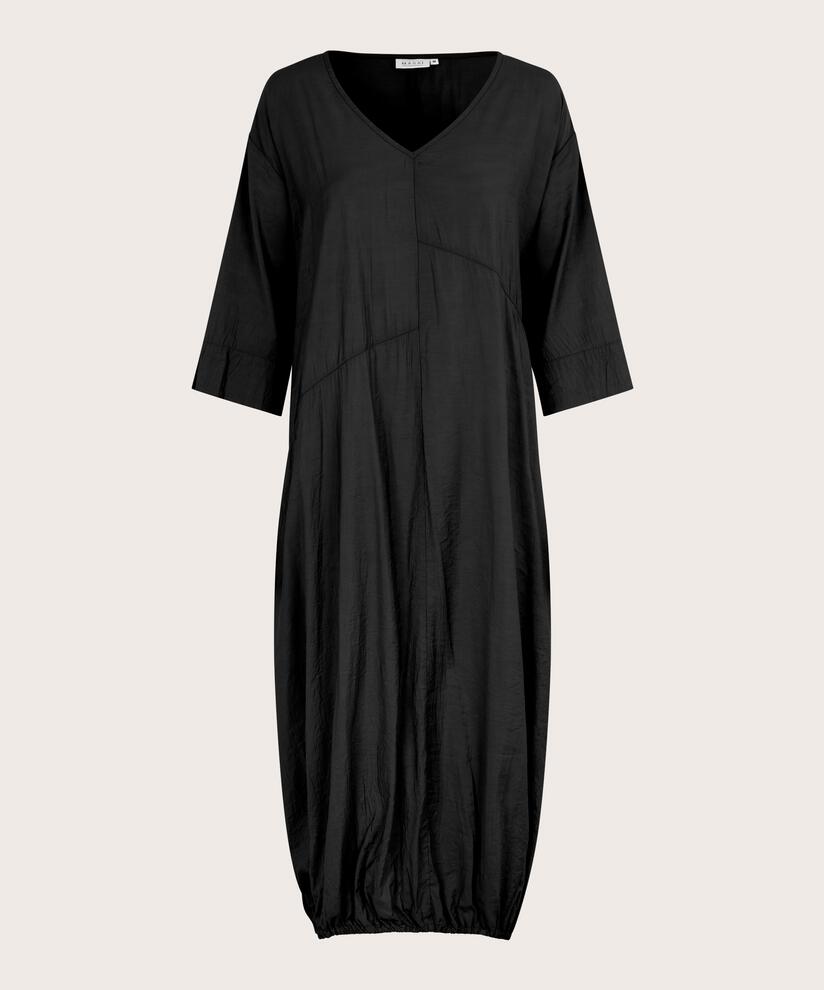 Viskosekleid mit elastischem Rand, Black