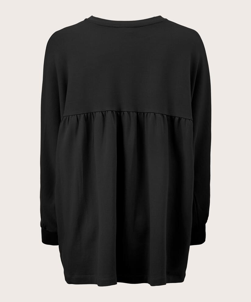 Weiches Jersey-Top mit Fledermausärmeln, Black