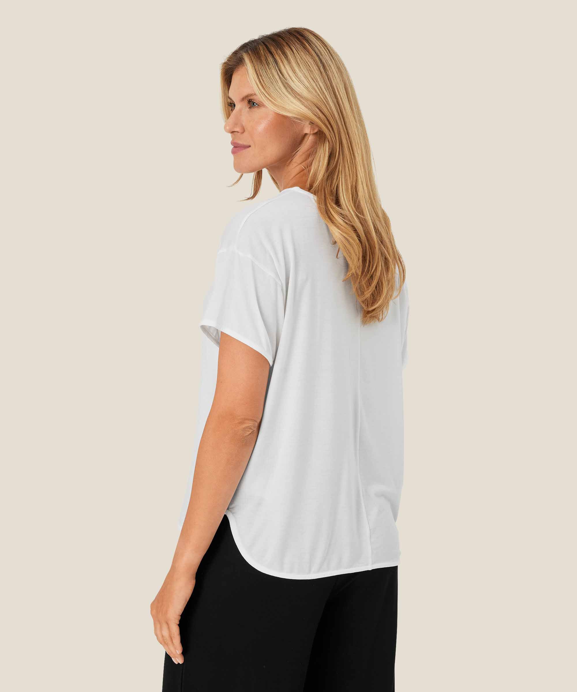 Dünnes T-Shirt aus Lyocell, White