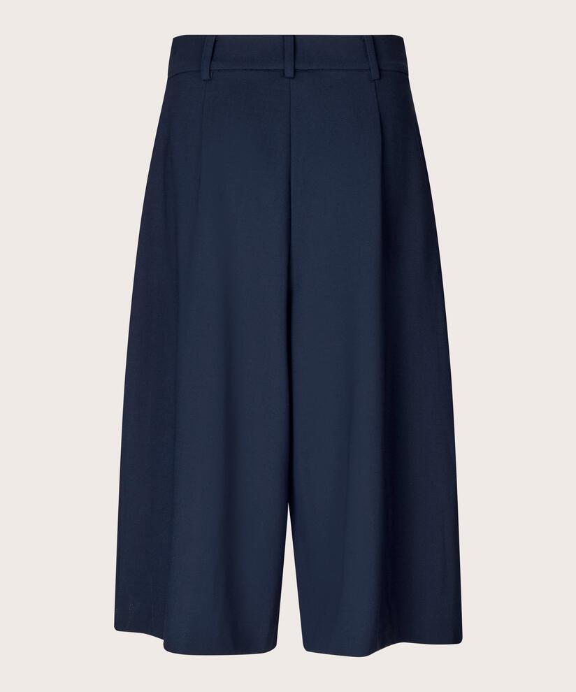 Jerseyhose Mit Falten Vorne Und Verdecktem Reißverschluss An Der Seite, Navy Blazer