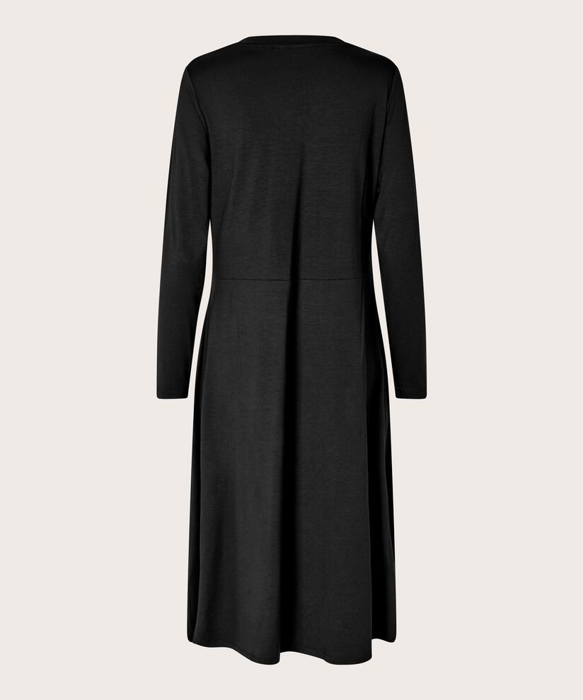 Jerseykleid Mit Langen Ärmeln Und Eingrifftaschen, Black