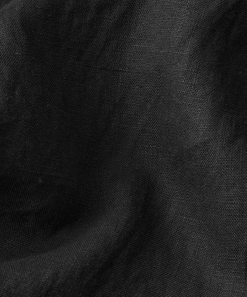 Weite Leinenhose mit elastischem Bund, Black