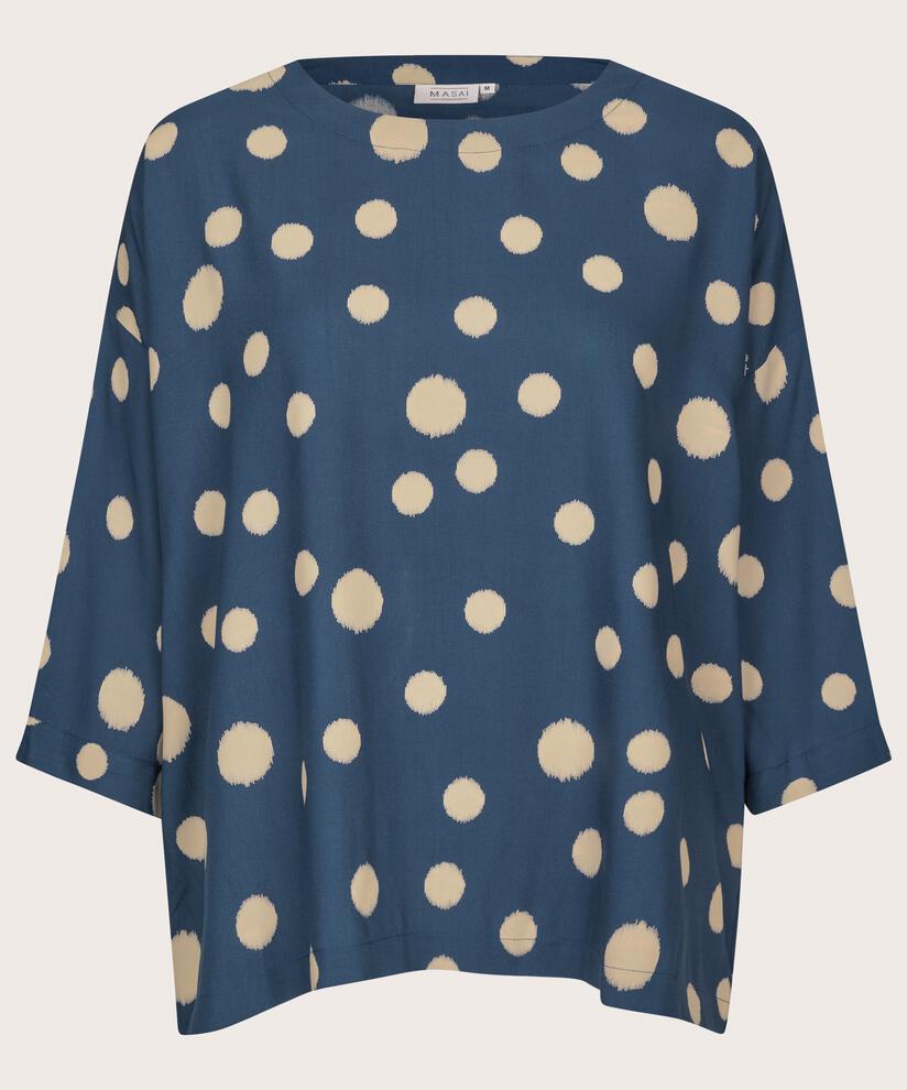 Viskosebluse Mit 3/4 Ärmeln, Moonlit Ocean