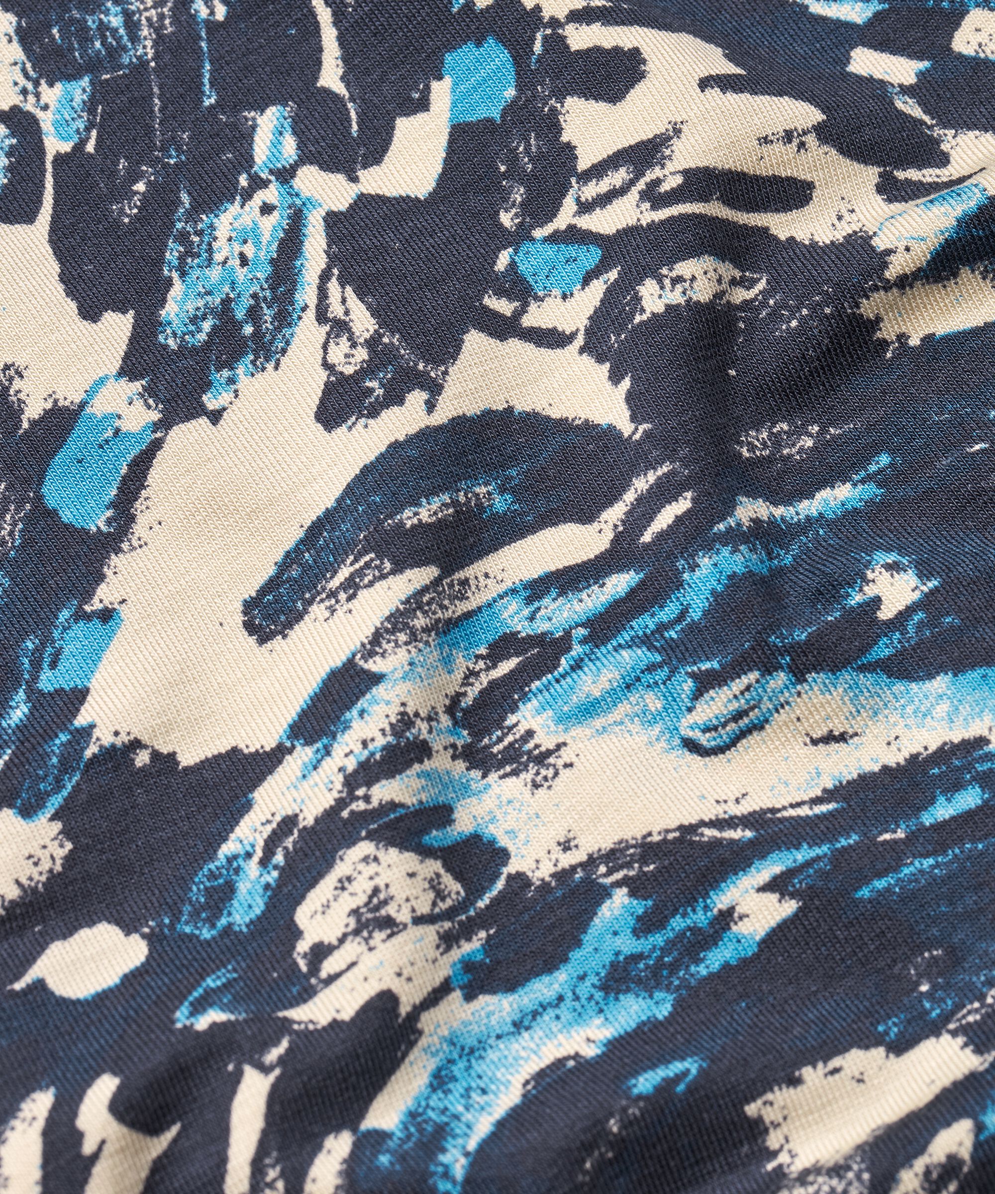 Bedrucktes T-shirt Mit V-ausschnitt, Cendre Blue