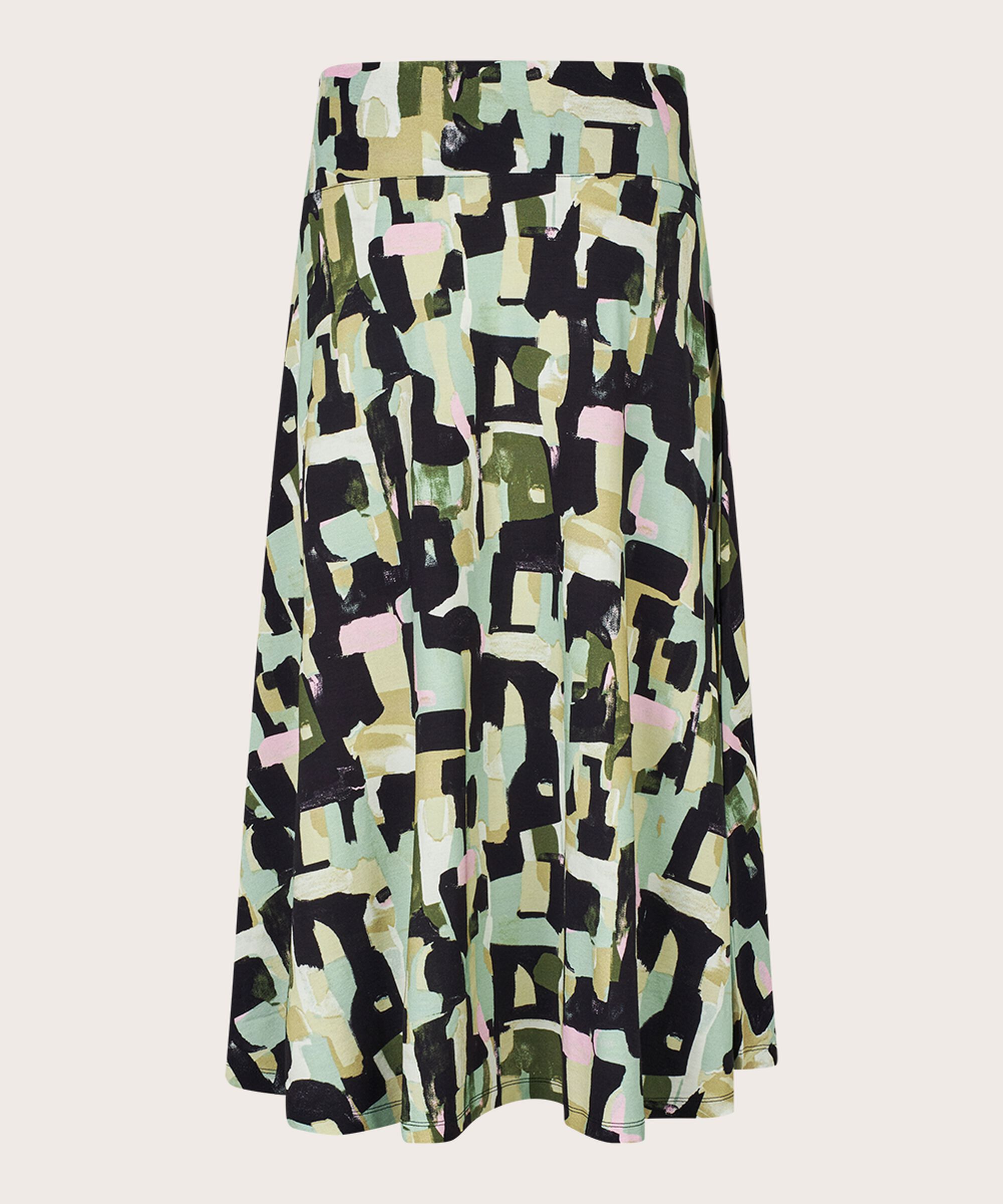 Bedruckter Jerseyrock mit breiter Passe, Frosty Green
