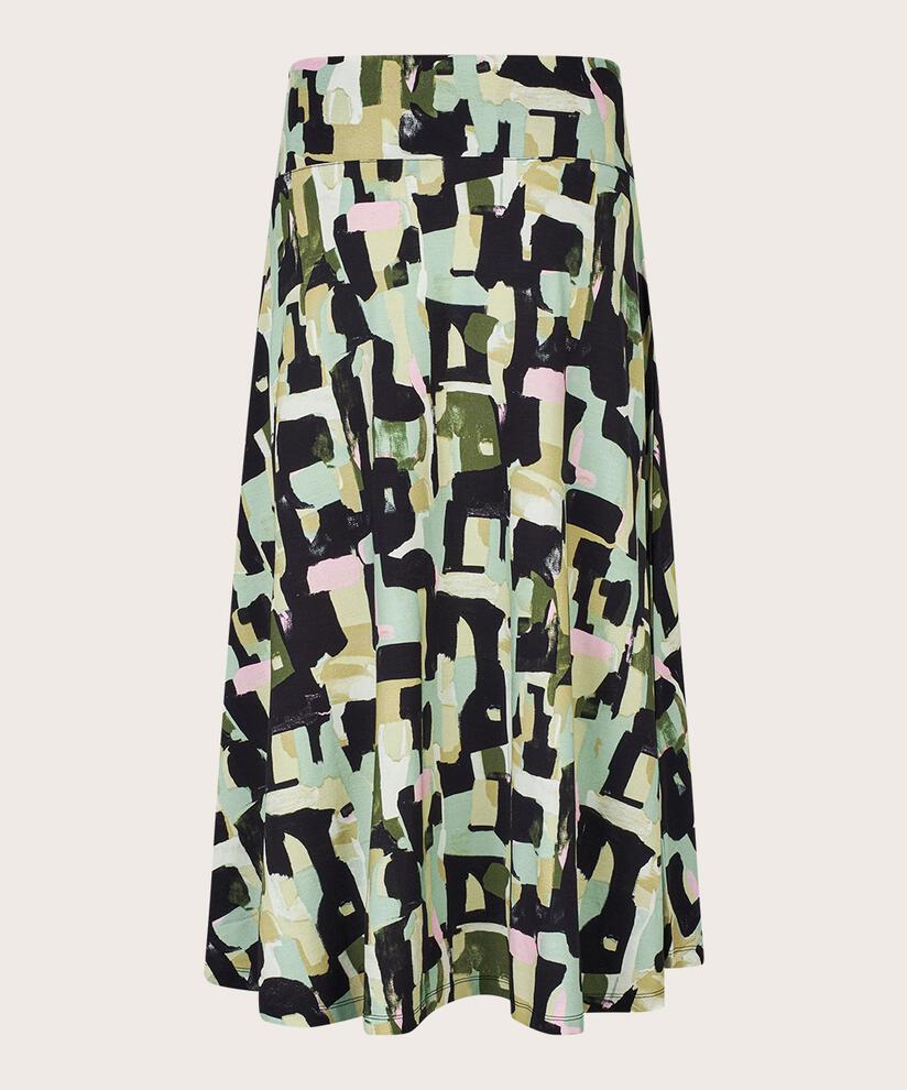 Bedruckter Jerseyrock mit breiter Passe, Frosty Green