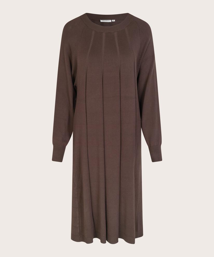 Feinstrickkleid mit langen Ärmeln, Coffee Bean