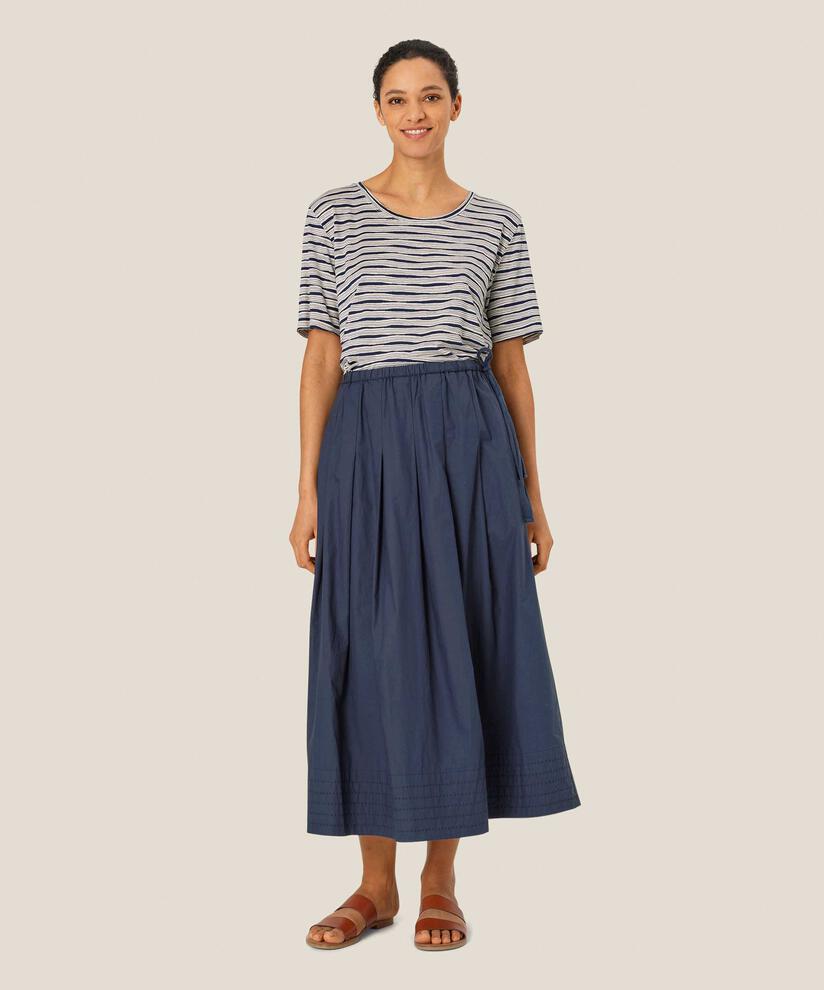 Baumwollrock mit elastischem Bund und Eingrifftaschen, Mood Indigo