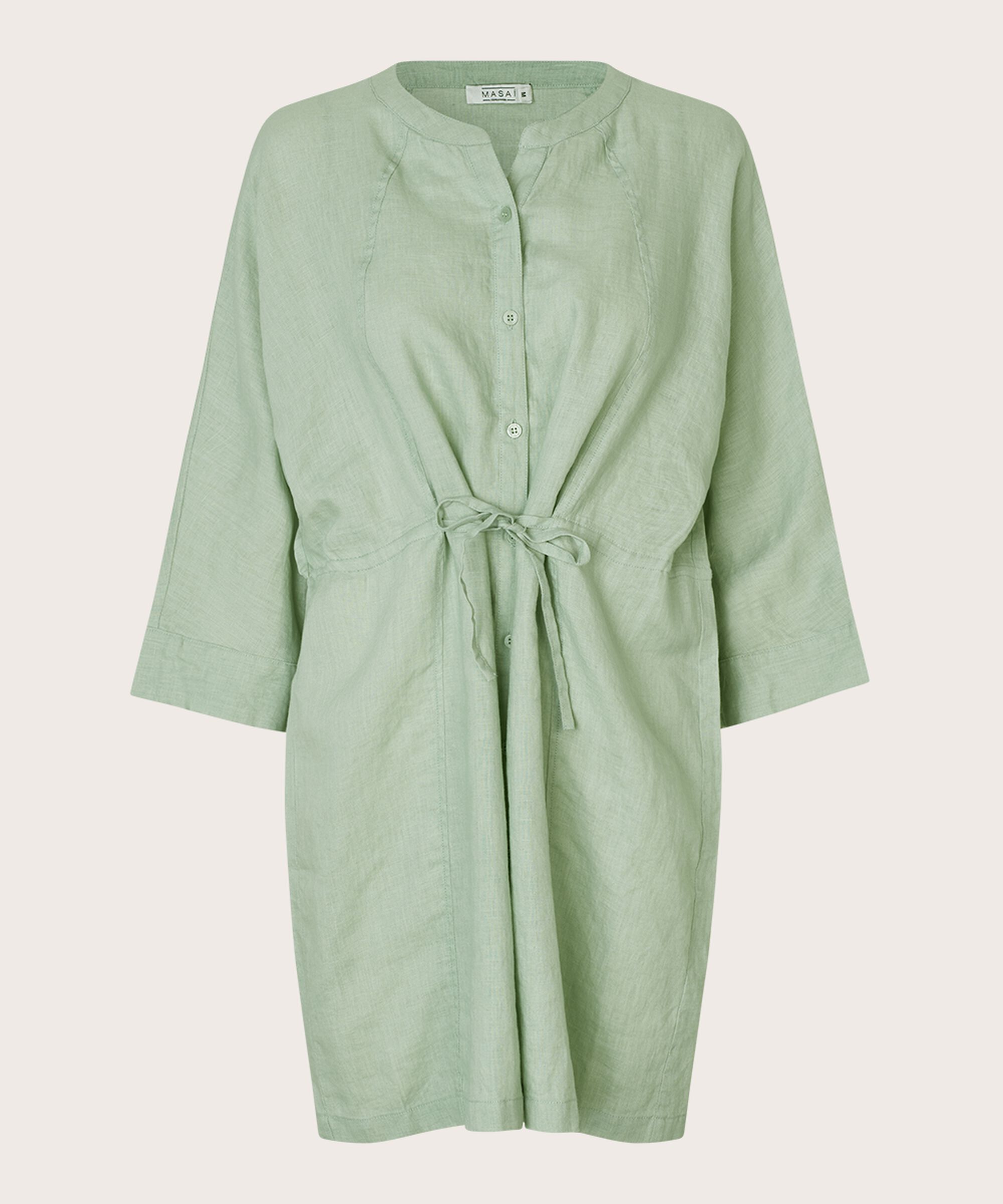 Leinenhemd mit laufender Taille, Frosty Green