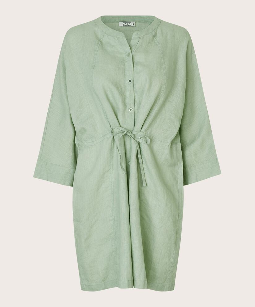 Leinenhemd mit laufender Taille, Frosty Green