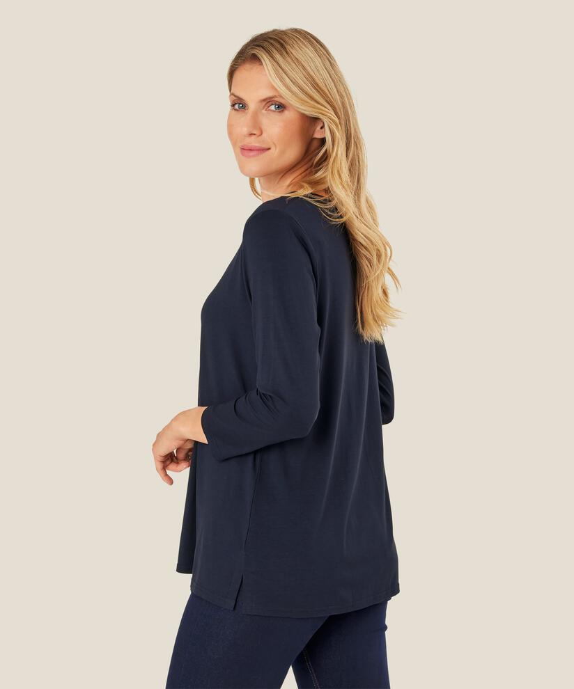 Shirt mit rundem Hals, Navy