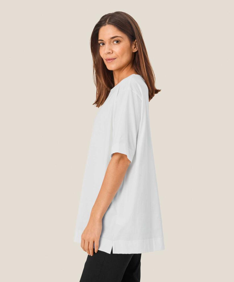 T-shirt Aus Baumwolle Mit Rundhalsausschnitt, White