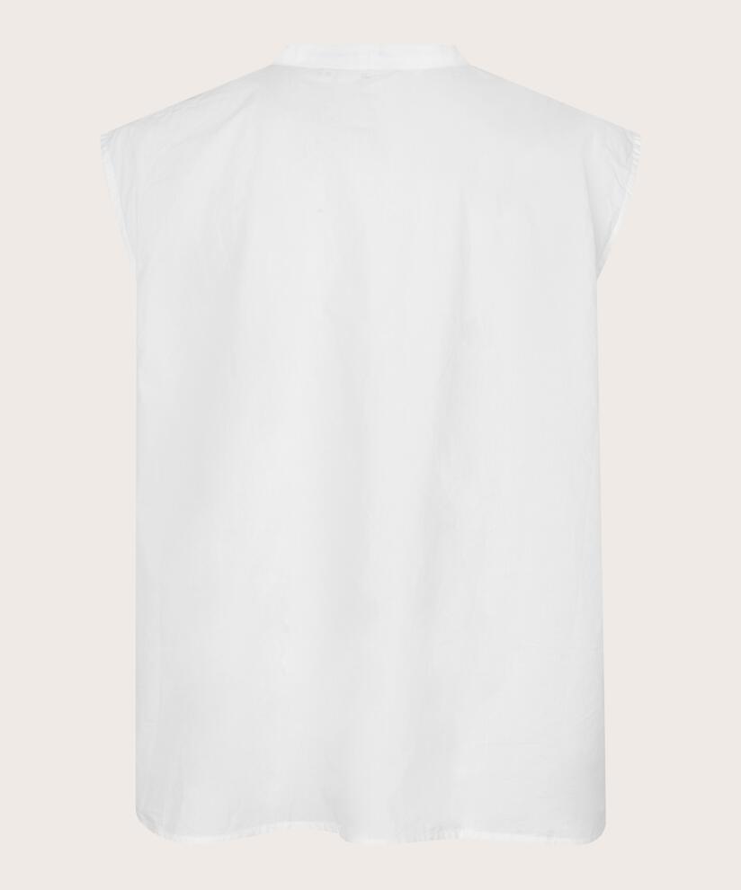 ärmelloses Baumwollhemd mit Bindebändern, White