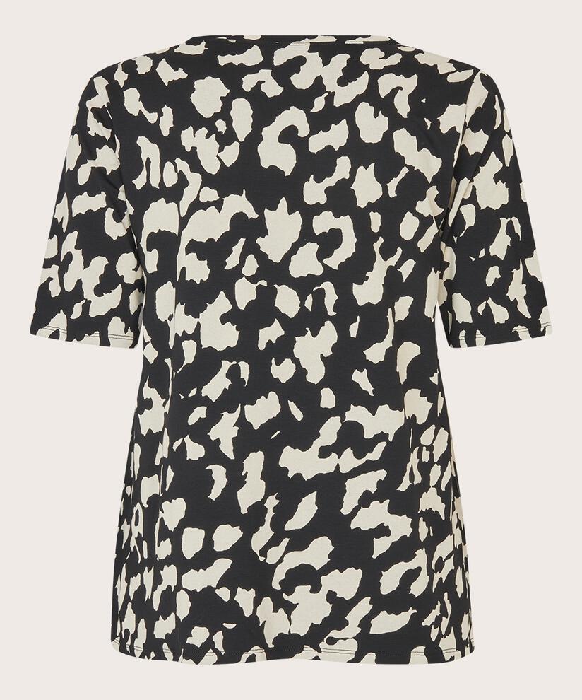 Bedrucktes T-shirt Mit Rundem Hals, Black