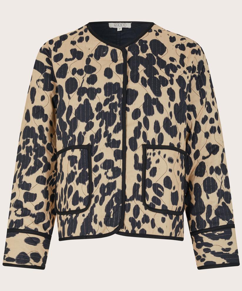 Steppjacke mit Leopardenmuster, Oxford Tan