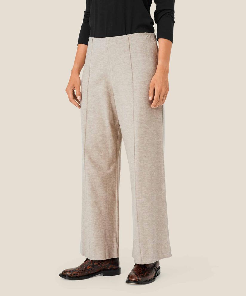 Jerseyhose mit elastischem Bund, Beige melange