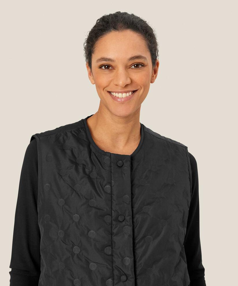 Steppweste mit Druckknopfverschluss, Black