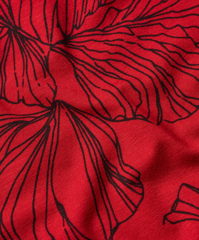 Bedrucktes Shirt Mit Rundem Hals, Haute Red