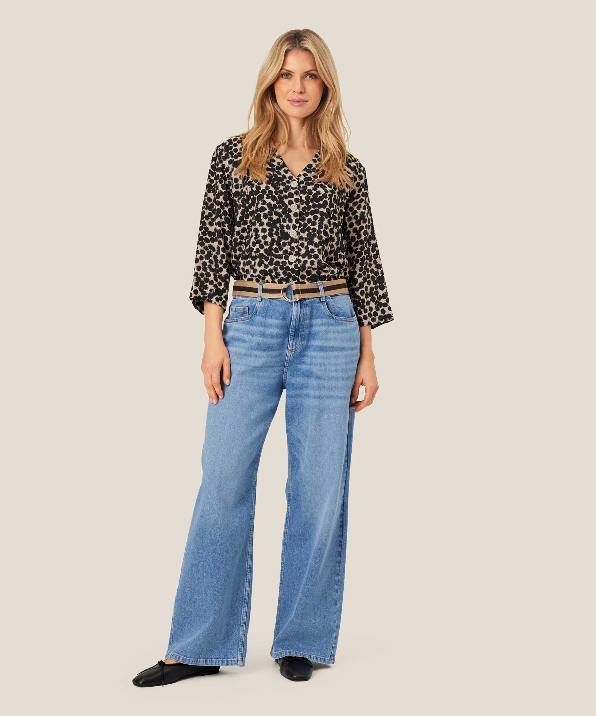 Gestreifter Stoffgürtel mit D-Ring-Verschluss, Safari